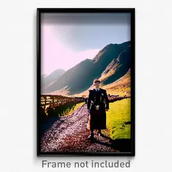 Pixel Art Poster - Elegant Highland (8 Bit Psychedelic Trippy Video Game Print)