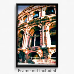 Pixel Art Poster - Ancient Colosseum (8 Bit Psychedelic Trippy Video Game Print)