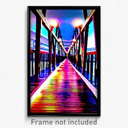 Pixel Art Poster - Outlandish Boardwalk (8 Bit Psychedelic Video Game Print)