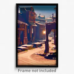 Pixel Art Poster - Lost Shantytown (8 Bit Psychedelic Trippy Video Game Print)