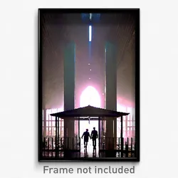 Pixel Art Poster - Valuable Shelter (8 Bit Psychedelic Trippy Video Game Print)