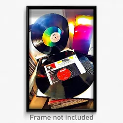 Pixel Art Poster - Wonderful Vinyl Record (8 Bit Psychedelic Video Game Print)