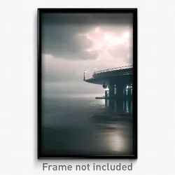 Pixel Art Poster - Gloomy Landing (8 Bit Psychedelic Trippy Video Game Print)