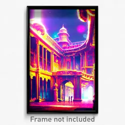 Pixel Art Poster - Vibrating Palace (8 Bit Psychedelic Trippy Video Game Print)