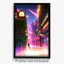Pixel Art Poster - Acclaimed Esplande (8 Bit Psychedelic Video Game Print)