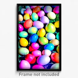 Pixel Art Poster - Different Easter Eggs (8 Bit Psychedelic Video Game Print)