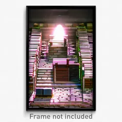 Pixel Art Poster - Tiny Brickyard (8 Bit Psychedelic Trippy Video Game Print)