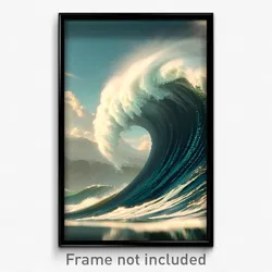 Pixel Art Poster - Graceful Tsunami (8 Bit Psychedelic Trippy Video Game Print)