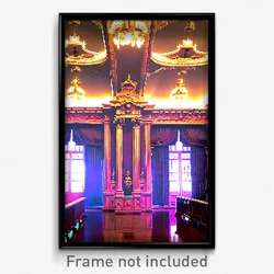 Pixel Art Poster - Glossy Palace (8 Bit Psychedelic Trippy Video Game Print)