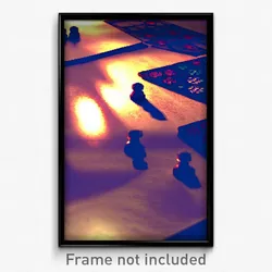 Pixel Art Poster - Shadowy Board Game (8 Bit Psychedelic Video Game Print)