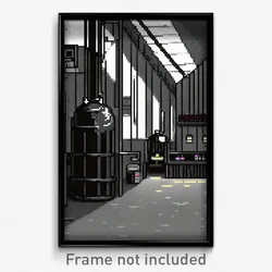 Pixel Art Poster - Black Brewery (8 Bit Psychedelic Trippy Video Game Print)