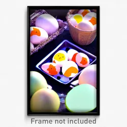 Pixel Art Poster - Pleasant Eggs (8 Bit Psychedelic Trippy Video Game Print)