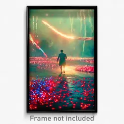 Pixel Art Poster - Uneven Fourth Of July (8 Bit Psychedelic Video Game Print)
