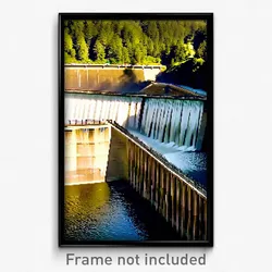 Pixel Art Poster - Dense Dam (8 Bit Psychedelic Trippy Weird Video Game Print)