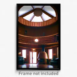 Pixel Art Poster - Round Cabin (8 Bit Psychedelic Trippy Weird Video Game Print)