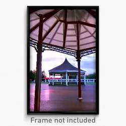 Pixel Art Poster - Wide Gazebo (8 Bit Psychedelic Trippy Weird Video Game Print)