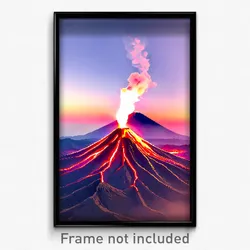 Pixel Art Poster - Elegant Volcano (8 Bit Psychedelic Trippy Video Game Print)