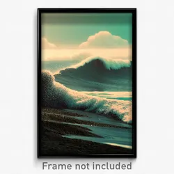 Pixel Art Poster - Coarse Tsunami (8 Bit Psychedelic Trippy Video Game Print)