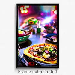 Pixel Art Poster - Cluttered Tostada (8 Bit Psychedelic Trippy Video Game Print)