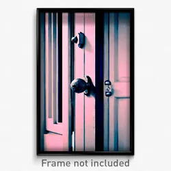 Pixel Art Poster - Dreary Door Knob (8 Bit Psychedelic Trippy Video Game Print)
