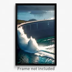Pixel Art Poster - Dangerous Inlet (8 Bit Psychedelic Trippy Video Game Print)