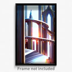 Pixel Art Poster - Nifty Scriptorium (8 Bit Psychedelic Trippy Video Game Print)