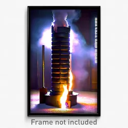 Pixel Art Poster - Fluffy Furnace (8 Bit Psychedelic Trippy Video Game Print)