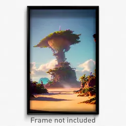 Pixel Art Poster - Monstrous Cay (8 Bit Psychedelic Trippy Video Game Print)