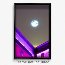 Pixel Art Poster - Stained Moon (8 Bit Psychedelic Trippy Video Game Print)