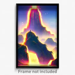 Pixel Art Poster - All Over The Place Cascade (8 Bit Video Game Print)
