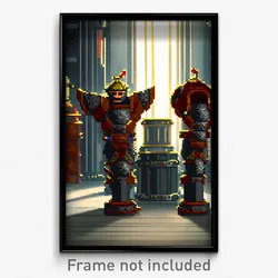 Pixel Art Poster - Bumpy Armoury (8 Bit Psychedelic Trippy Video Game Print)