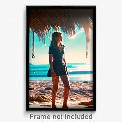 Pixel Art Poster - Notable Beach (8 Bit Psychedelic Trippy Video Game Print)
