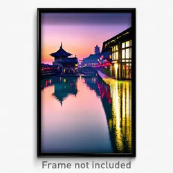 Pixel Art Poster - Pristine Canton (8 Bit Psychedelic Trippy Video Game Print)