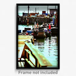 Pixel Art Poster - Cluttered Jetty (8 Bit Psychedelic Trippy Video Game Print)