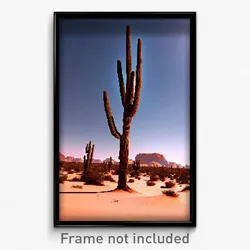 Pixel Art Poster - Damaged Desert (8 Bit Psychedelic Trippy Video Game Print)
