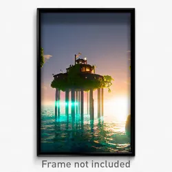 Pixel Art Poster - Creative Cay (8 Bit Psychedelic Trippy Video Game Print)