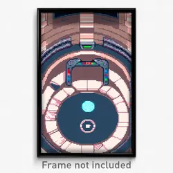 Pixel Art Poster - Circular Video Game (8 Bit Psychedelic Video Game Print)