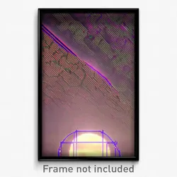 Pixel Art Poster - Wire Frame Glitchy Observatory (8 Bit Video Game Print)