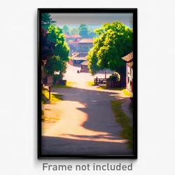 Pixel Art Poster - Rural Square (8 Bit Psychedelic Trippy Video Game Print)