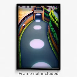 Pixel Art Poster - Round Alley (8 Bit Psychedelic Trippy Weird Video Game Print)