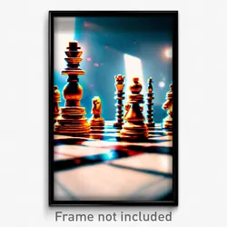 Pixel Art Poster - Tall Chess Board (8 Bit Psychedelic Trippy Video Game Print)