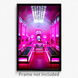 Pixel Art Poster - Pink Museum (8 Bit Psychedelic Trippy Weird Video Game Print)