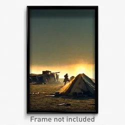 Pixel Art Poster - Rundown Bivouac (8 Bit Psychedelic Trippy Video Game Print)
