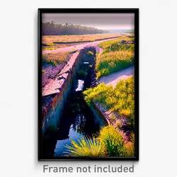 Pixel Art Poster - Abandoned Ditch (8 Bit Psychedelic Trippy Video Game Print)