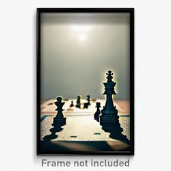 Pixel Art Poster - Distant Chess Piece (8 Bit Psychedelic Video Game Print)