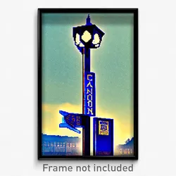 Pixel Art Poster - Blue Canton (8 Bit Psychedelic Trippy Weird Video Game Print)