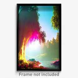 Pixel Art Poster - Rosy Glen (8 Bit Psychedelic Trippy Weird Video Game Print)