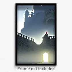 Pixel Art Poster - Bleak Fortress (8 Bit Psychedelic Trippy Video Game Print)
