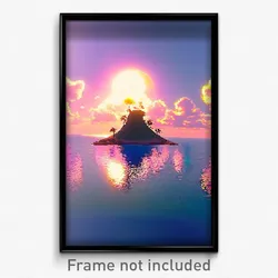 Pixel Art Poster - Esteemed Atoll (8 Bit Psychedelic Trippy Video Game Print)