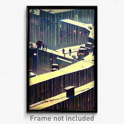 Pixel Art Poster - Unknown Shantytown (8 Bit Psychedelic Video Game Print)